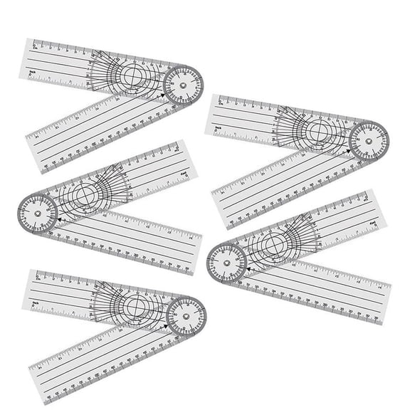 Protractor Pack of 5 Protractor Angle Spinal Ruler Orthopaedic Ruler Goniometer Physiotherapy Bicycle Protractor5 x Protractor