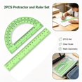 thumbnail image 1 of Protractor and Ruler Set - 2 Piece Clear Geometry Measuring Tools, 12 Inch Ruler and 6 Inch Protractor with Inch Cm Dual Scale, Plastic Math Supplies for Teachers Classroom Office, 1 of 7