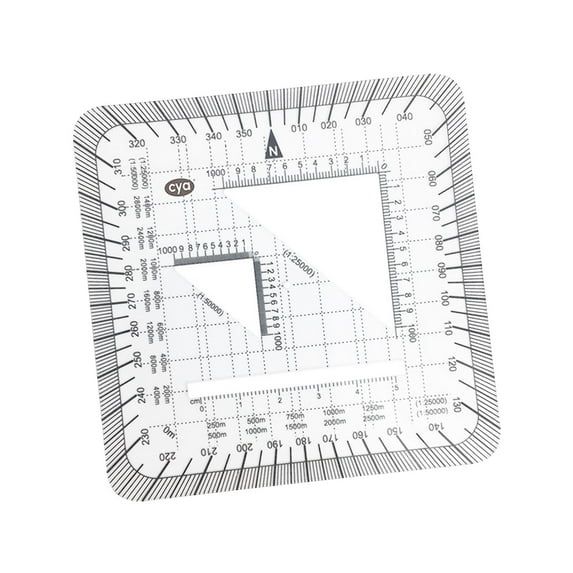 Protractor Ruler tool Accurate Measuring Engineering Acrylic Utm Slot Tool Protractor for Poltting Utm, Usng, Coordinates Traveling