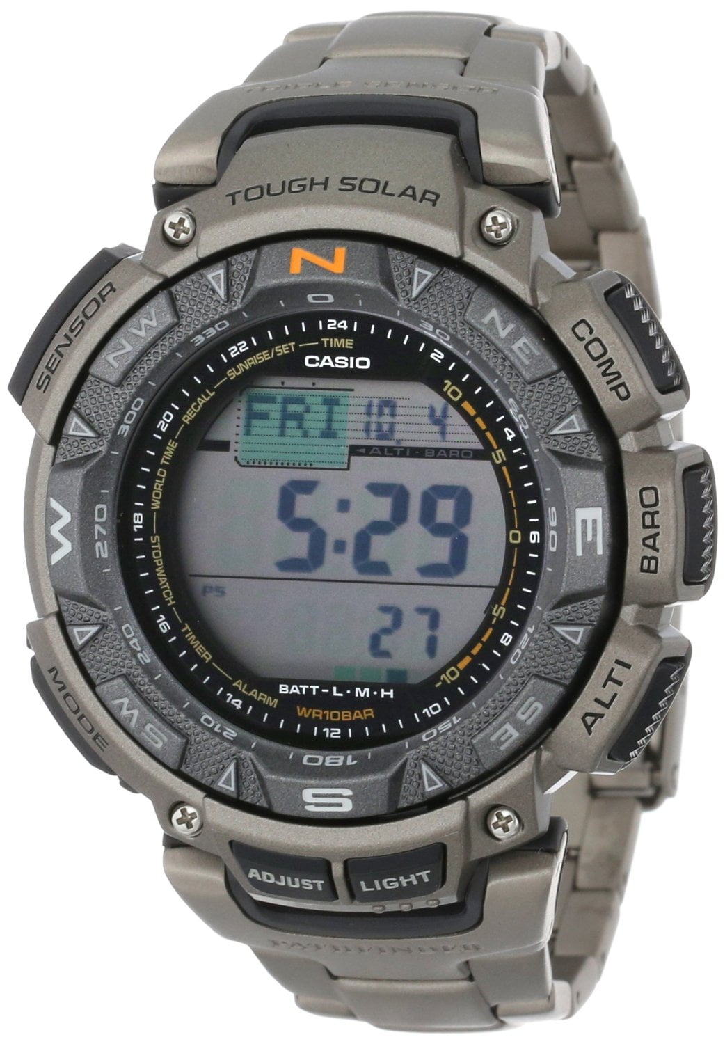 Protrek Tough-Solar PAG240T-7 Titanium Triple Wristwatch -