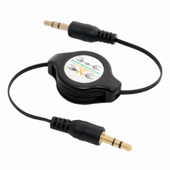 Protronix Retractable 3.5mm Gold Auxiliary Audio Extension Cable (Male to Male)
