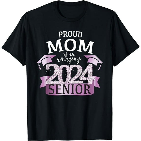 Proud 2024 Senior Mom I Elegant Purple Celebration Outfit T-Shirt