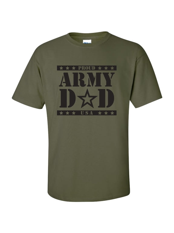 Proud ARMY Dad Short Sleeve T-Shirt in Military Green
