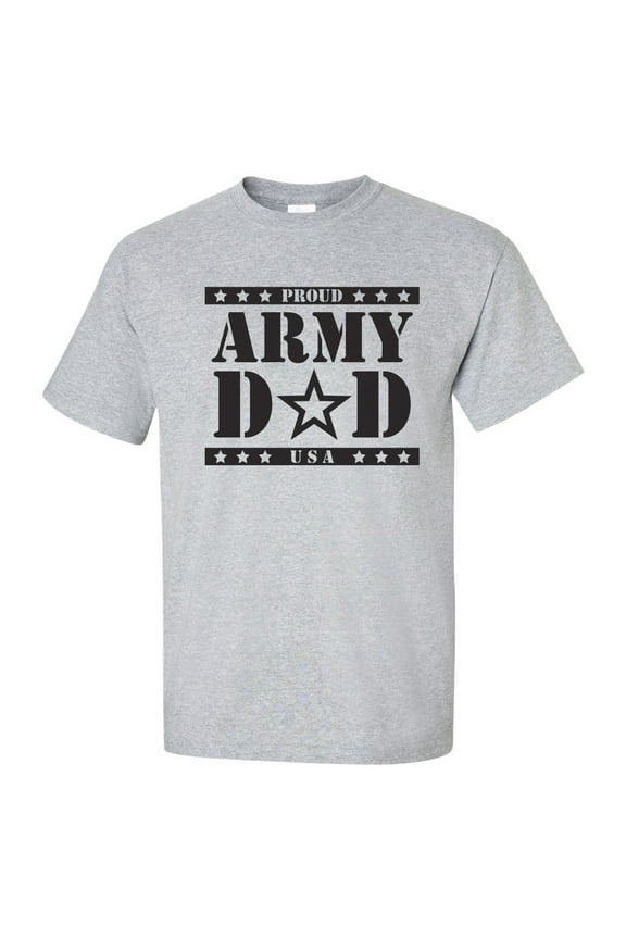 Proud ARMY Dad Short Sleeve T-Shirt in Sport Grey