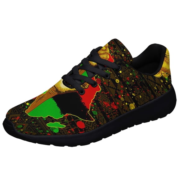 Proud African American flag Shoes Sneakers for Women Men Black Size 4.5