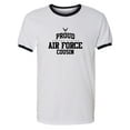 thumbnail image 1 of Proud Air Force COUSIN Adult Short Sleeve Ringer T-shirt, 1 of 3