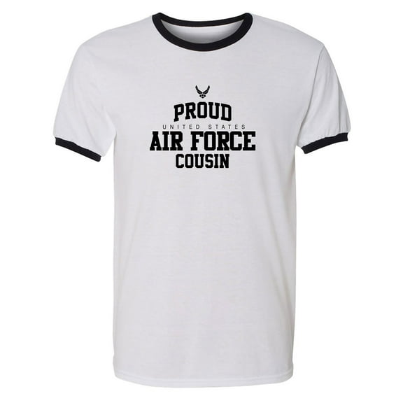 Proud Air Force COUSIN Adult Short Sleeve Ringer T-shirt