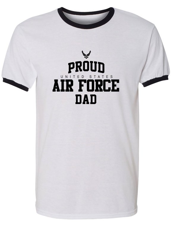 Proud Air Force DAD Adult Short Sleeve Ringer T-shirt