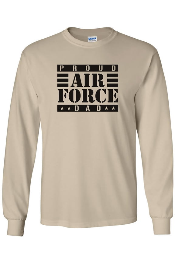 Proud Air Force Dad Long Sleeve T-Shirt in Sand
