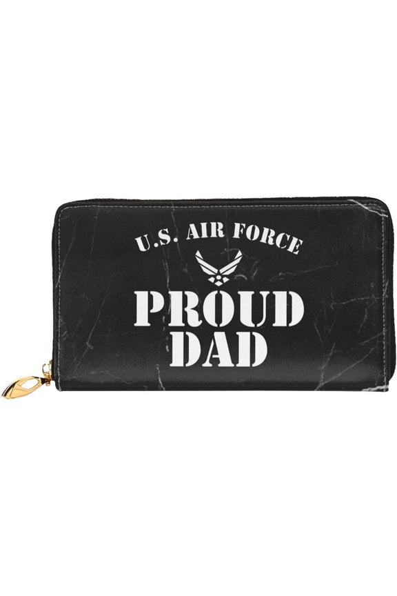Proud Air-Force Dad Wallet Card Bag Leather Wallet