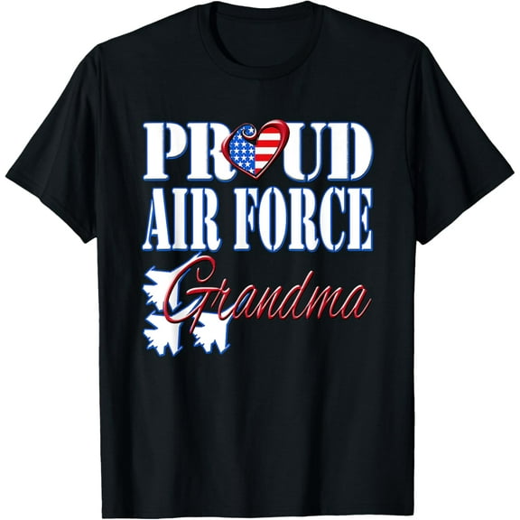 Proud Air Force Grandma Shirt US Heart Military Women. T-Shirt