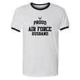thumbnail image 1 of Proud Air Force HUSBAND Adult Short Sleeve Ringer T-shirt, 1 of 3