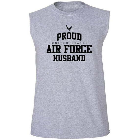 Proud Air Force HUSBAND Adult Sleeveless Tee