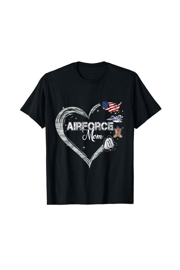 Proud Air Force Mom Heart Design Comfort Colors T-Shirt for Graduation Celebrations