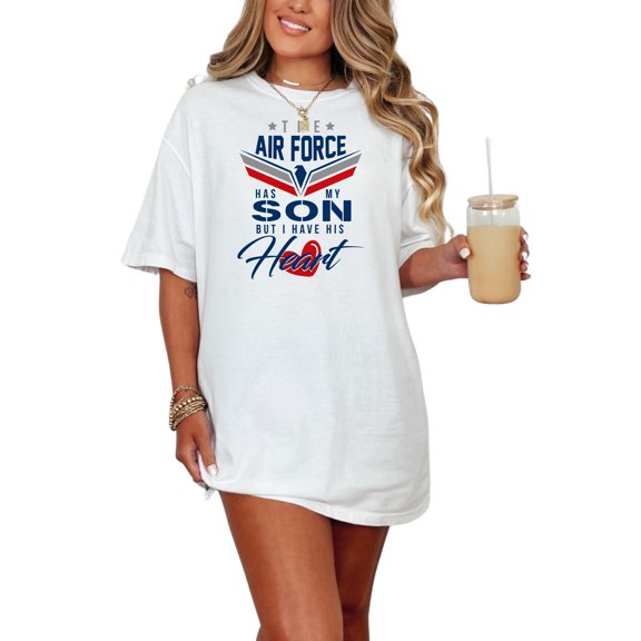 Proud Air Force Mom Heartfelt Tribute, White Comfort Colors T-Shirt, 2XL