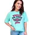 thumbnail image 1 of Proud Air Force Mom Stars and Stripes, Chalky Mint Comfort Colors T-Shirt, XL, 1 of 3
