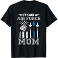 thumbnail image 1 of Proud Air Force Mom US Air Force Graduation Mom Gifts T-ShirtMen's and women's gift, black and white T-shirt, size: Extra large S-4XL, 1 of 4