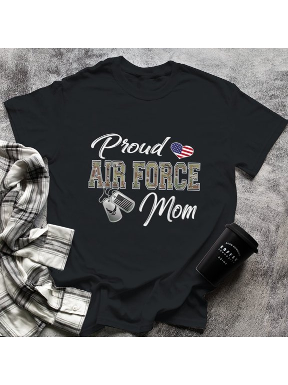 Proud Airforce Mom For Women-s for Moms, Medium, Black