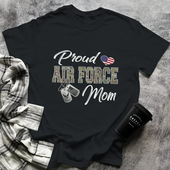 Proud Airforce Mom For Women-s for Moms, Small, Black