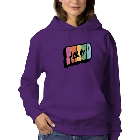 Proud Ally Colorful Banner Hoodie Women -Smartprints Designs, Female 3X-Large