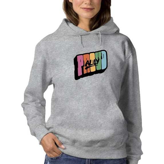 Proud Ally Colorful Banner Hoodie Women -Smartprints Designs, Female XX-Large
