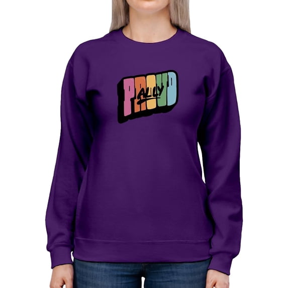 Proud Ally Colorful Banner Sweatshirt Women -Smartprints Designs, Female Medium