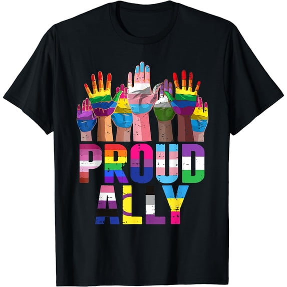Proud Ally - For Gay Pride Month Transgender Flag Distressed T-Shirt