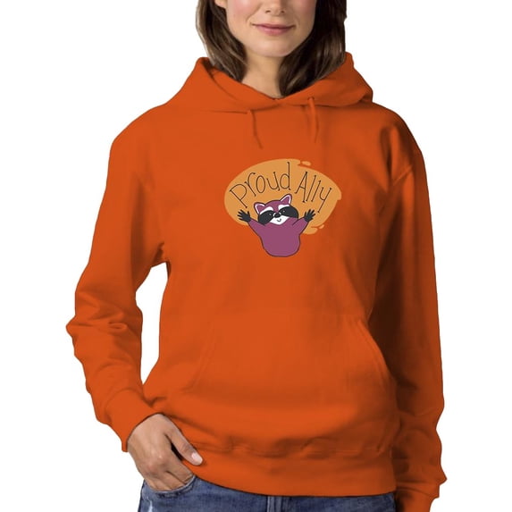Proud Ally Happy Racoon Hoodie Women -Smartprints Designs, Female 5X-Large