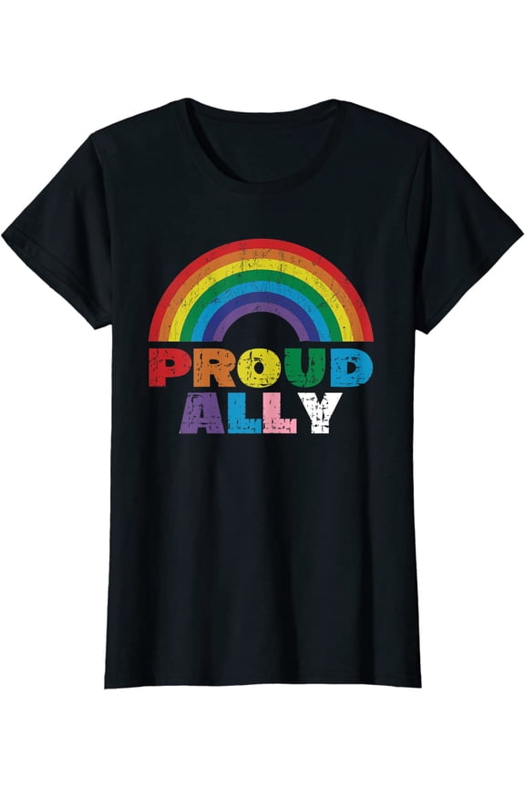 Proud Ally LGBT Rainbow Gay Pride Month T-Shirt