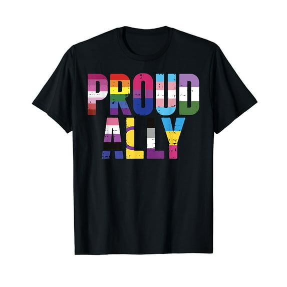Proud Ally LGBTQ Lesbian Gay Bisexual Trans Pan Queer Gift T-Shirt Fuuny Cute Gifts LGBT