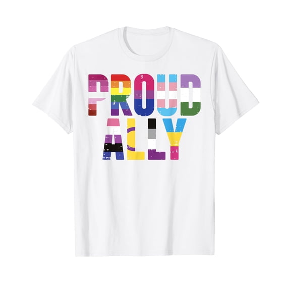 Proud Ally LGBTQ Lesbian Gay Bisexual Trans Pan Queer Gift T-Shirt Fuuny Cute Gifts LGBT