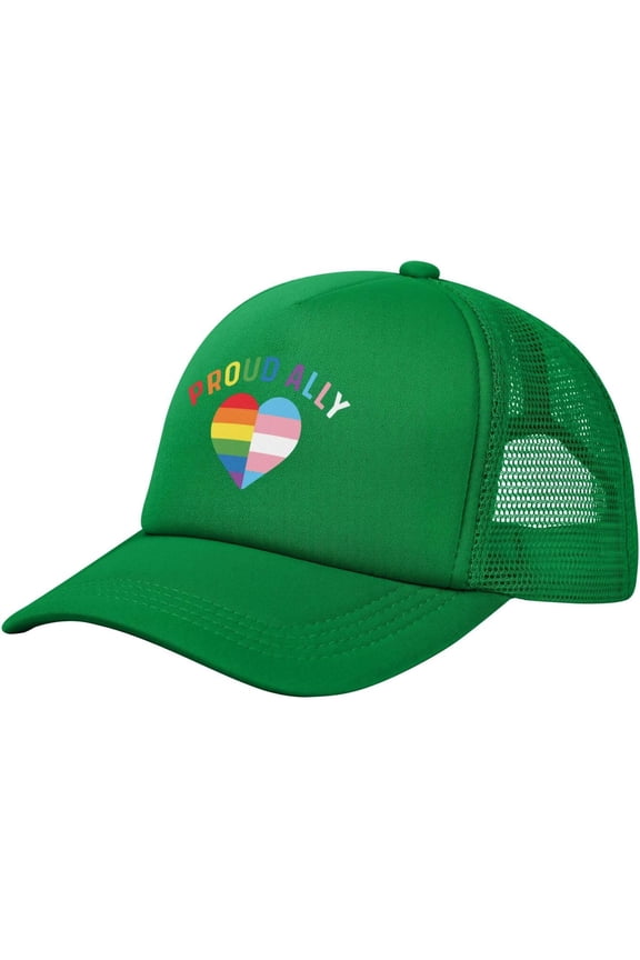 Proud Ally Mom LGBT Transgender Gifts LGBTQ Pride Trucker Hat Women Mesh Baseball Cap Sun Hat Men Dad Hat Black