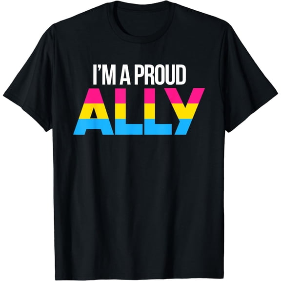 Proud Ally Pansexual Flag LGBT Pride Flag Pan Gay Lesbian T-Shirt