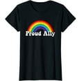 thumbnail image 1 of Proud Ally Pride LGBT Day Month Parade Rainbow Casual T-Shirt, 1 of 3
