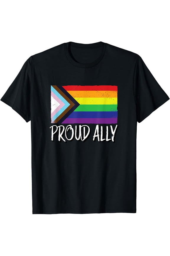 Proud Ally | Pride Month LGBTQ Black Pride Flag T-Shirt