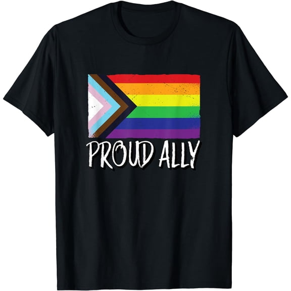 Proud Ally | Pride Month LGBTQ Black Pride Flag T-Shirt