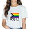 thumbnail image 1 of Proud Ally Pride Month LGBTQ Women Fashion Casual Round Neck Black Pride Gift T-Shirt, 1 of 3