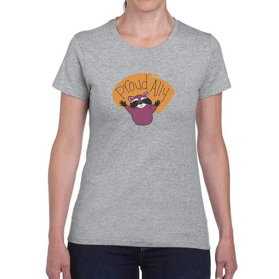 Proud Ally Racoon T-Shirt Women -Smartprints Designs, Female Large