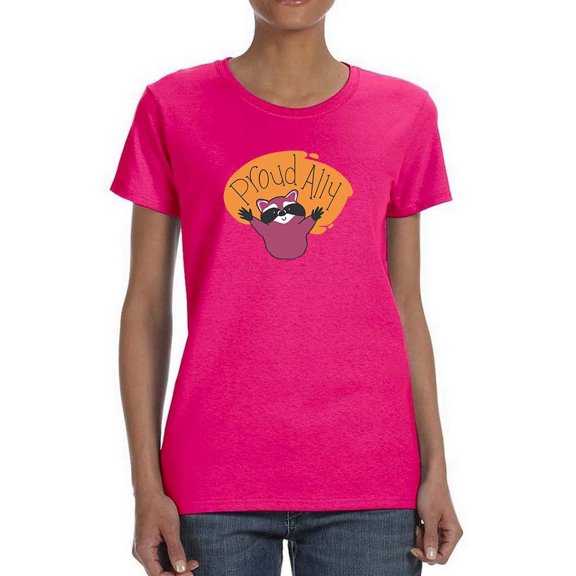 Proud Ally Racoon T-Shirt Women -Smartprints Designs, Female Small