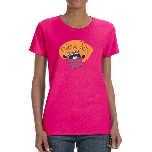 Proud Ally Racoon T-Shirt Women -Smartprints Designs, Female x-Large