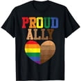 thumbnail image 1 of Proud Ally Rainbow Black Pride Heart Love Equality LGBT Gift T-Shirt, 1 of 5