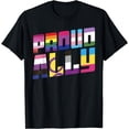 thumbnail image 1 of Proud Ally Rainbow LGBT Flag Gay Lesbian LGBTQ Pride Month T-Shirt, 1 of 4