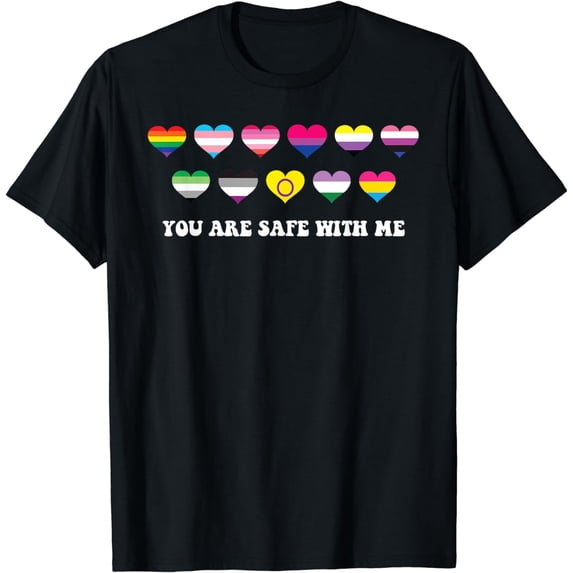 Proud Ally You Are Safe With Me Pride Month LGBTQ+ Gifts T-Shirt