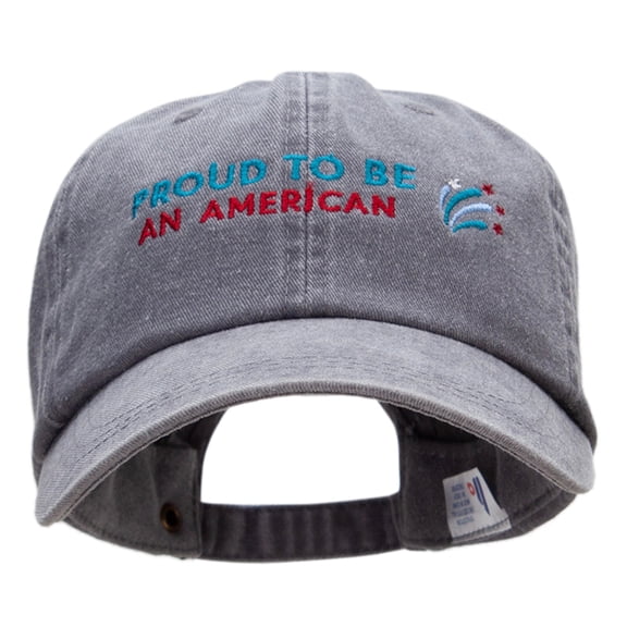 Proud America Embroidered Dyed Wash Cap - Grey OSFM
