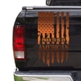 thumbnail image 1 of Proud to Be an American Distressed American USA US Flag Truck Tailgate Vinyl Decal Compatible with most Pickup Trucks - Rear Car Sticker (11" x 20", Copper (Metallic)), 1 of 8