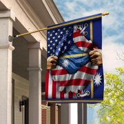 Proud American Ripped Flag Heritage Nauruan Nauru strong House Flag, Double-Sided Outdoor Yard Decor 29.5 x 39.5 Inch