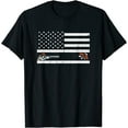 Proud American Skeet Trap Clay Shotgun Shooting USA Flag TShirt M