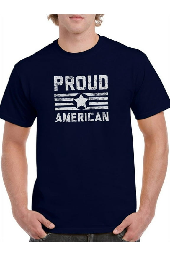 Proud American. T-Shirt Men -Smartprints Designs, Male 5X-Large