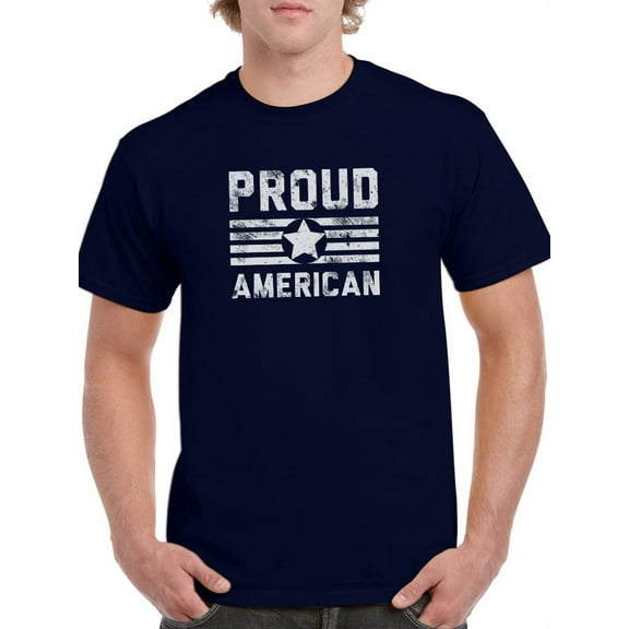 Proud American. T-Shirt Men -Smartprints Designs, Male Large
