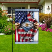 Proud Argentina American Ripped Flag Heritage Argentine Garden Flag, Double-Sided Outdoor Yard Decor 11.5 x 17.5 Inch